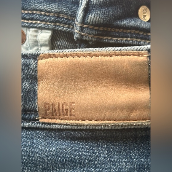 Paige Medium Wash Sarah Slim Crop Raw Hem Stretch Jeans Women’s Size 26 - Picture 4 of 6